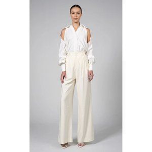 NONchalant Label Tala Top White Off Shoulder Long Sleeve